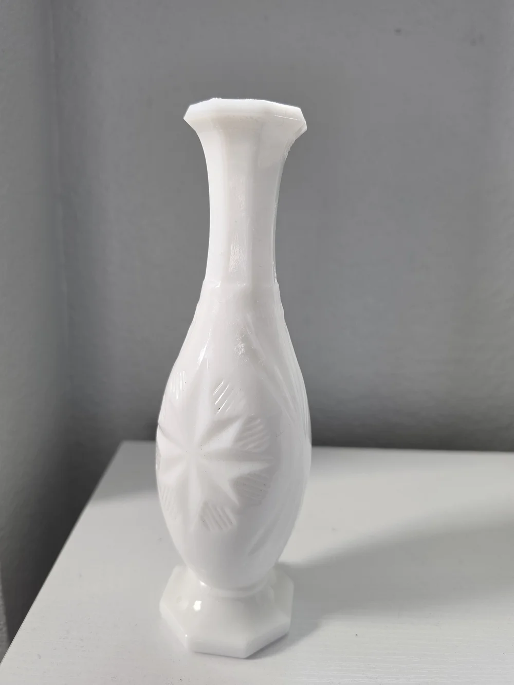 White Decorative Glass Bud Vase - Classic Home Accent